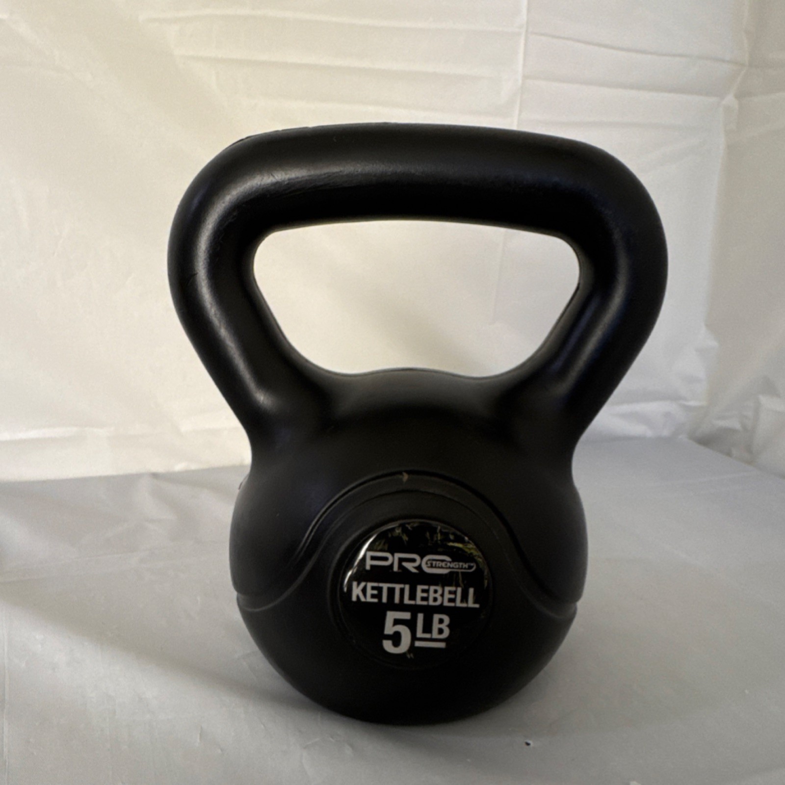Pro Strength 5 lb Kettlebell Black Ergonomic Handle for Weight Lifting Fitness