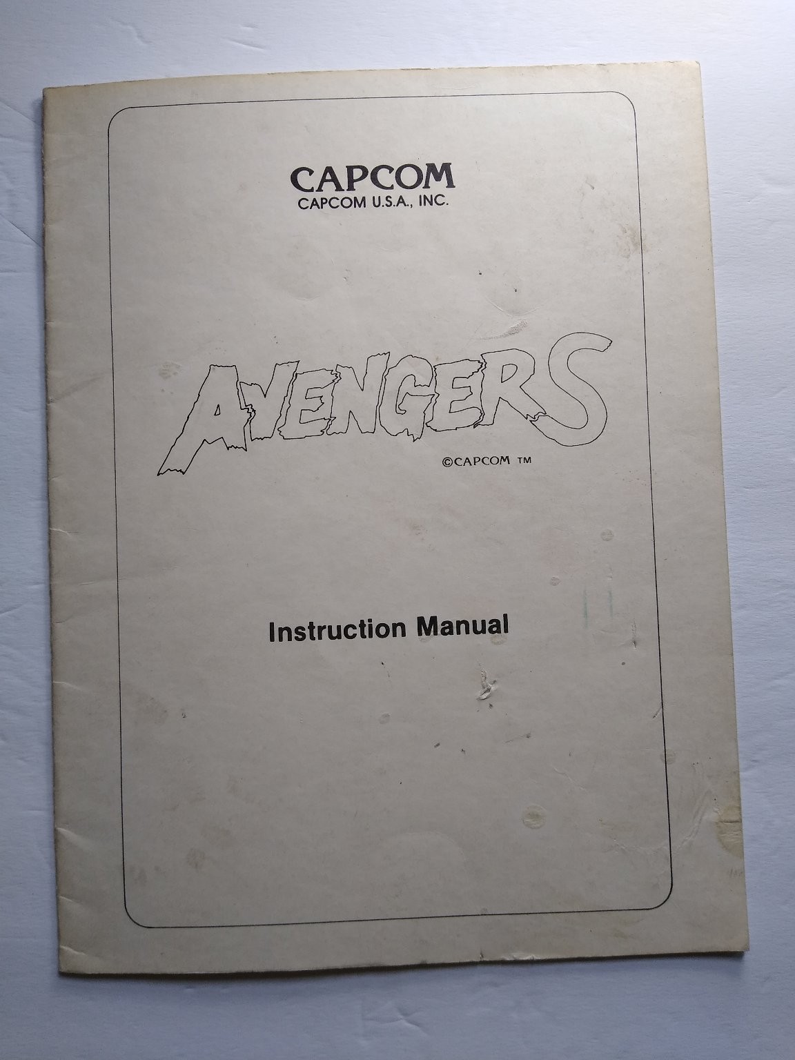 CAPCOM AVENGERS Arcade Game Instruction Manual Guide Original