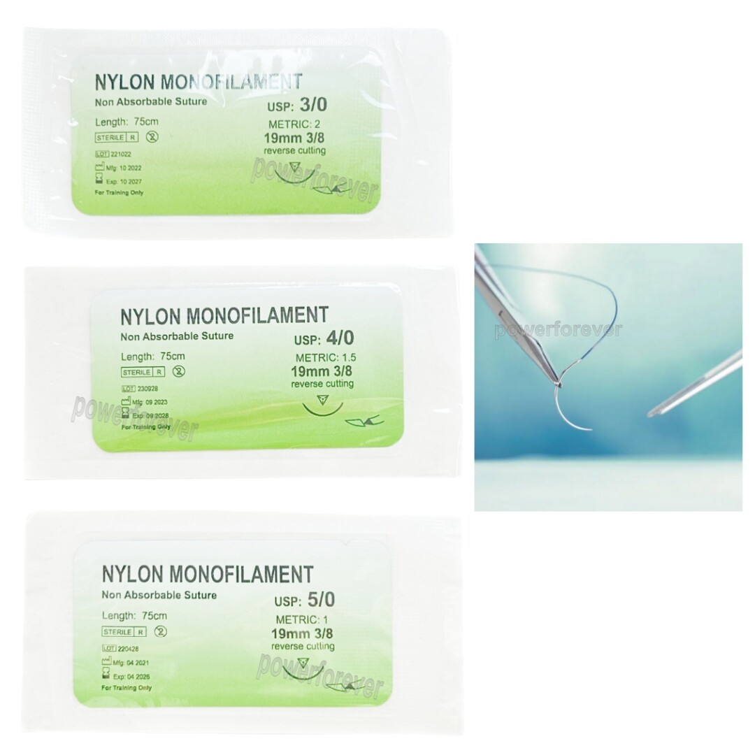 Dental Practise Surgical Sutures Reverse Cutting Sterile Nylon Monofilament