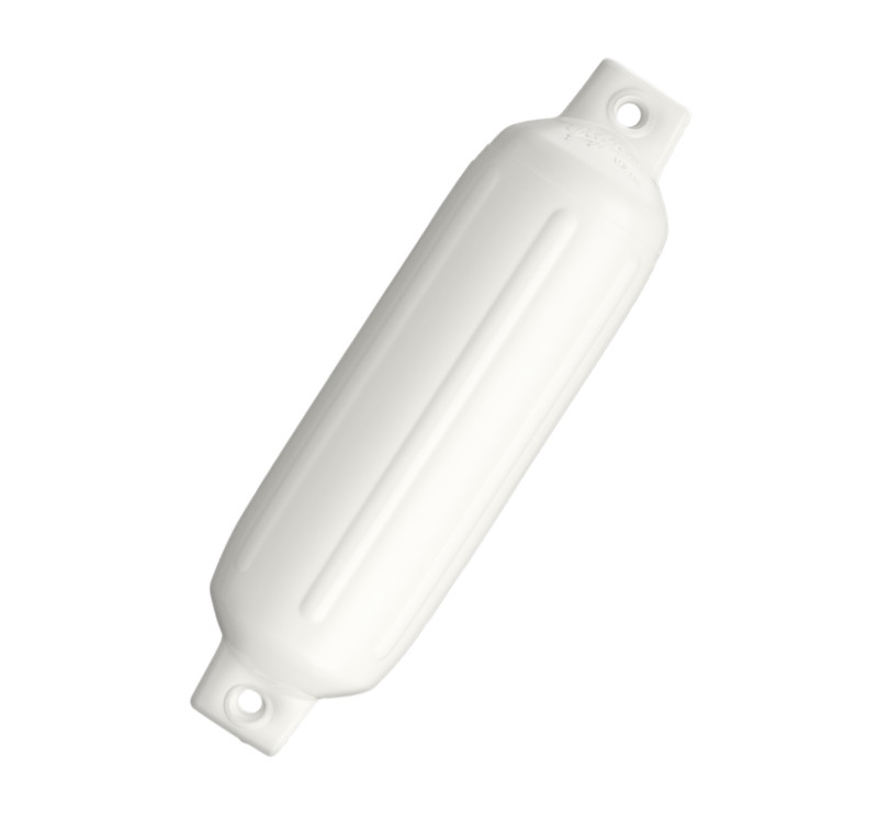 Polyform G-2 White Twin Eye Boat Fender 4.5" x 15.5" For Boats 10' to 15' Length