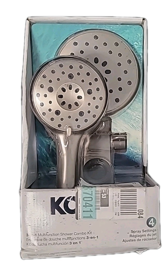 NEW!! KOHLER Claro 3-Spray Dual Wall Mount Fixed and Handheld Shower Head