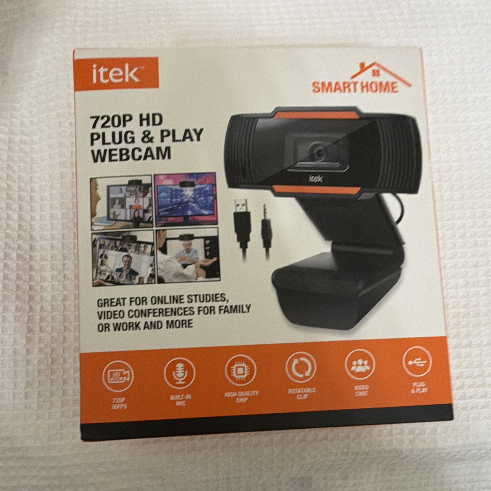 iTek Smart Home HD 720P Plug and Play Webcam w/ Built-in Microphone - 30fps