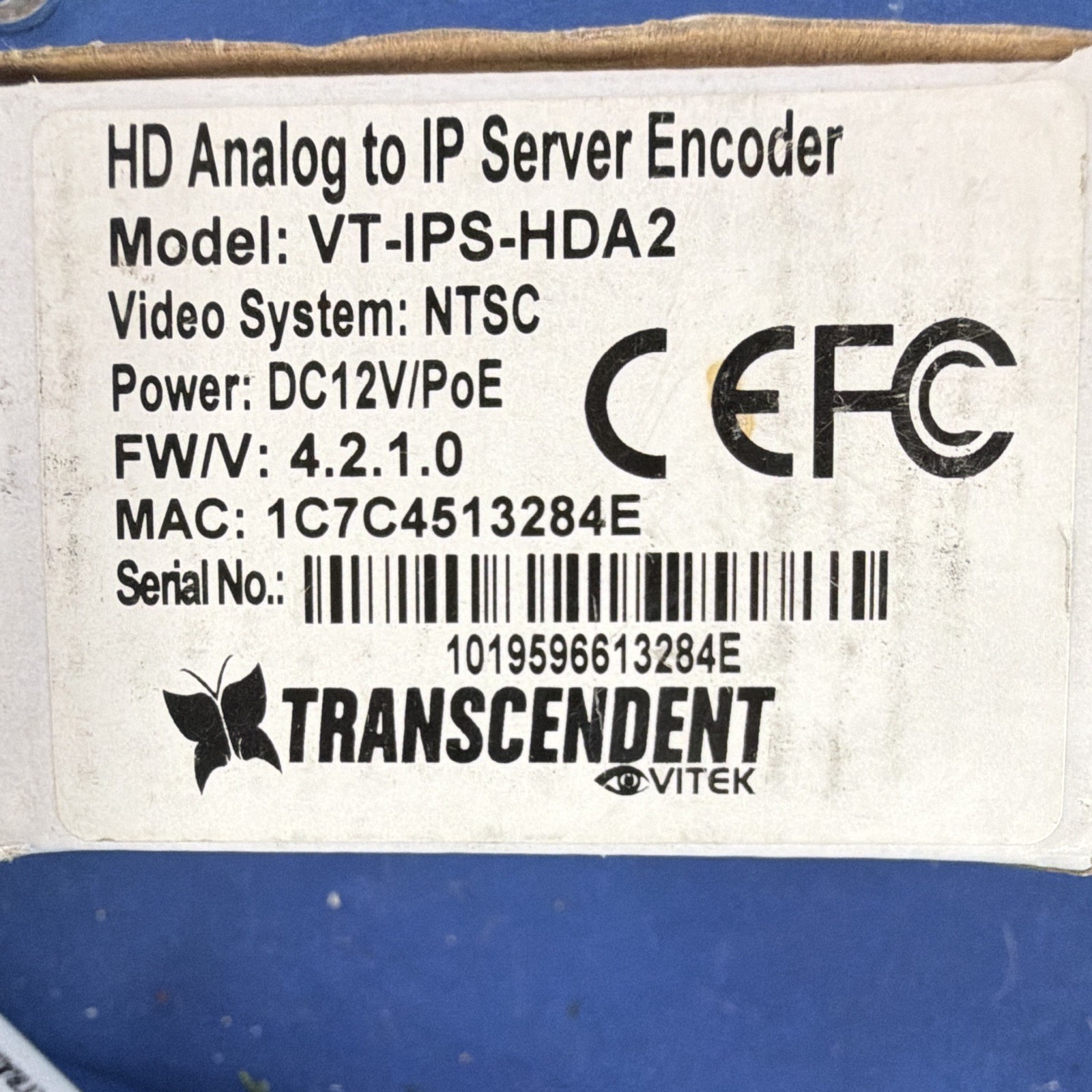 VITEK VT-IPS-HDA2 2-Channel HD Analog to IP Server Encoder PoE 12V IP