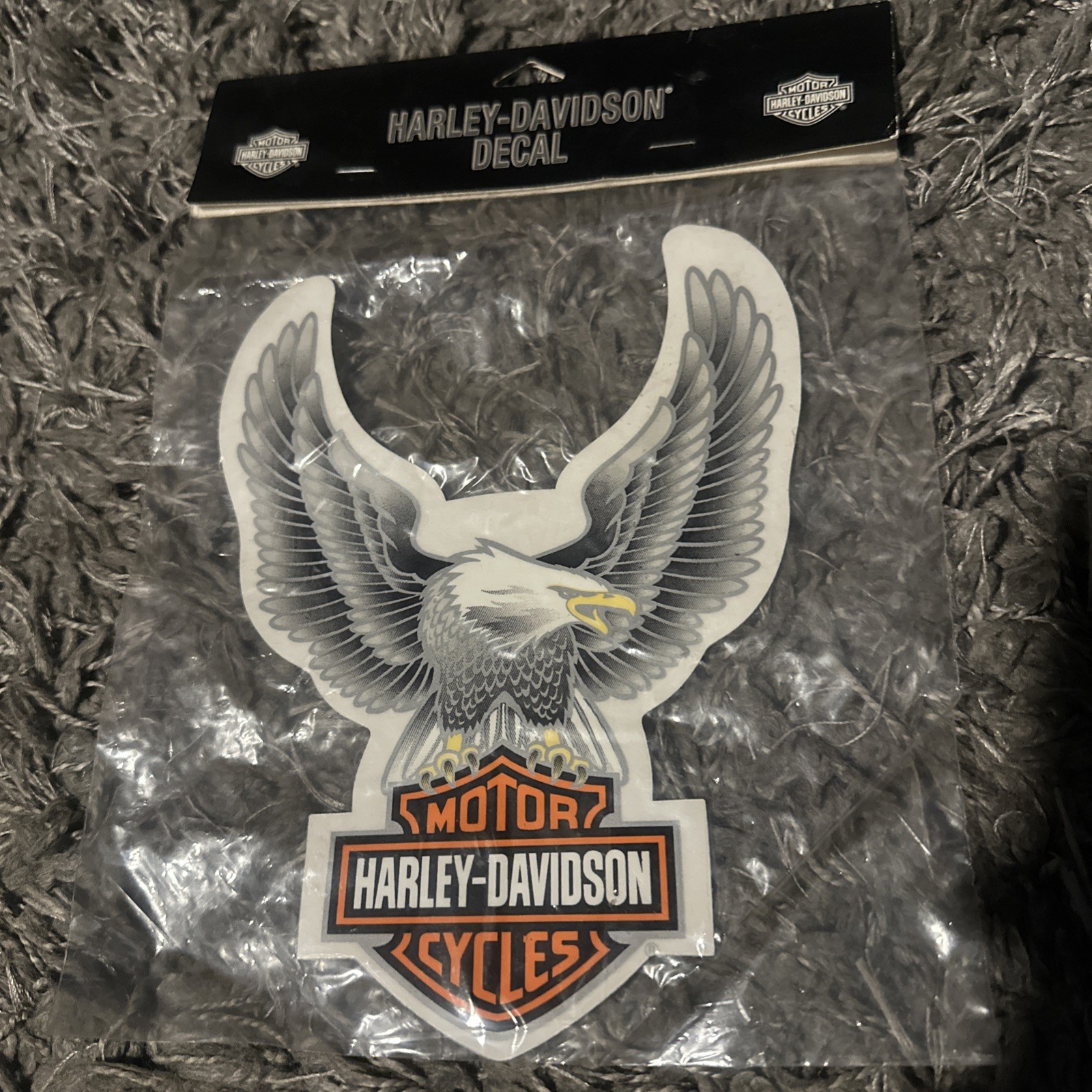 VINTAGE HARLEY-DAVIDSON UPWING EAGLE PATCH SILVER NEW 8" x 6"