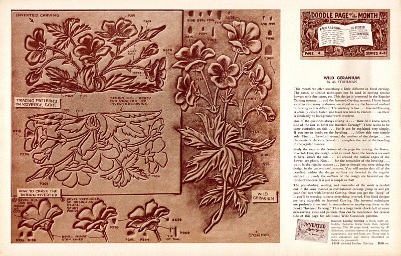 Leather Craft Doodle Page,              WILD GERANIUM