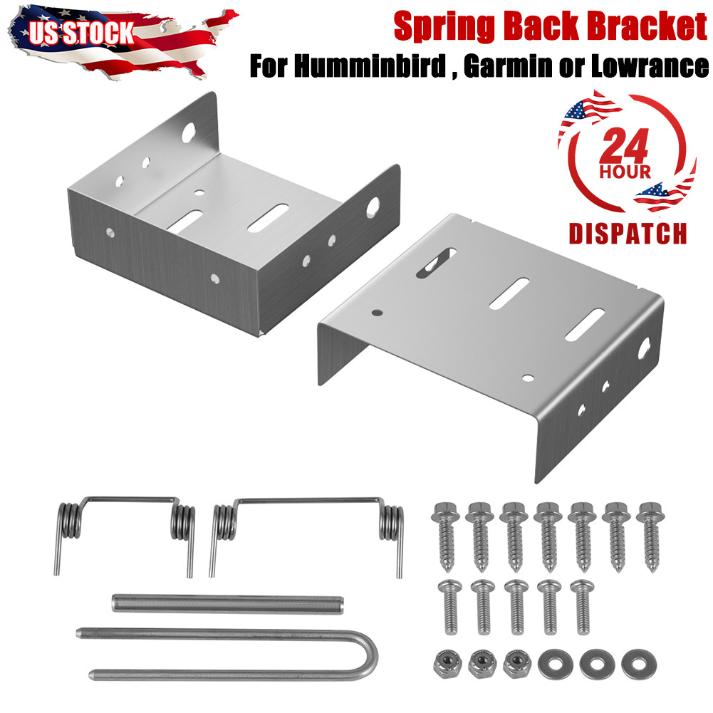 1 Set Spring Back Bracket For Humminbird , Garmin or Lowrance Stainless Steel US