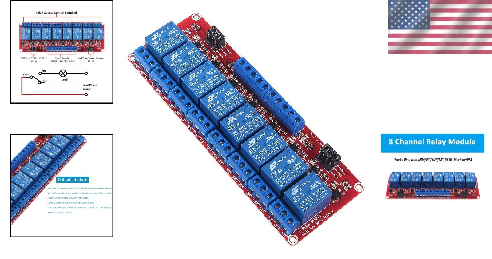 High-Performance 8 Channel Relay Module with Individual Control for 12V Systems