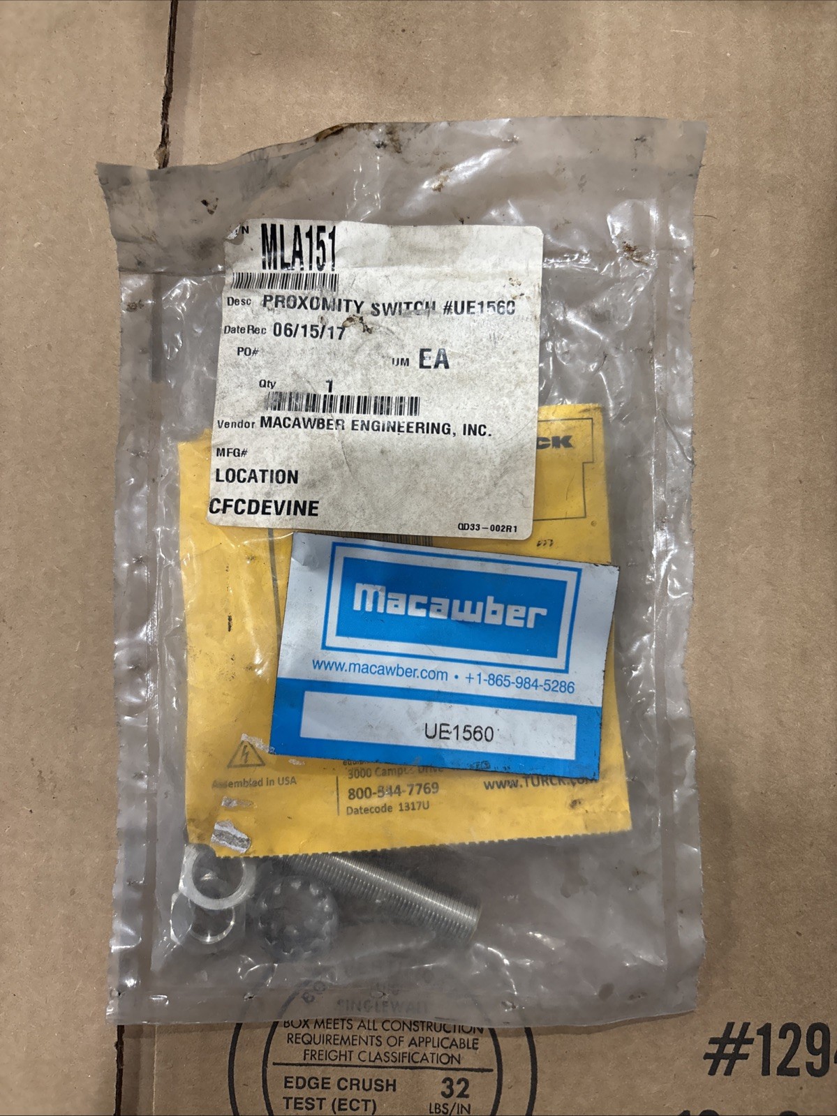 Macawber UE1560 Proximity Sensor Switch