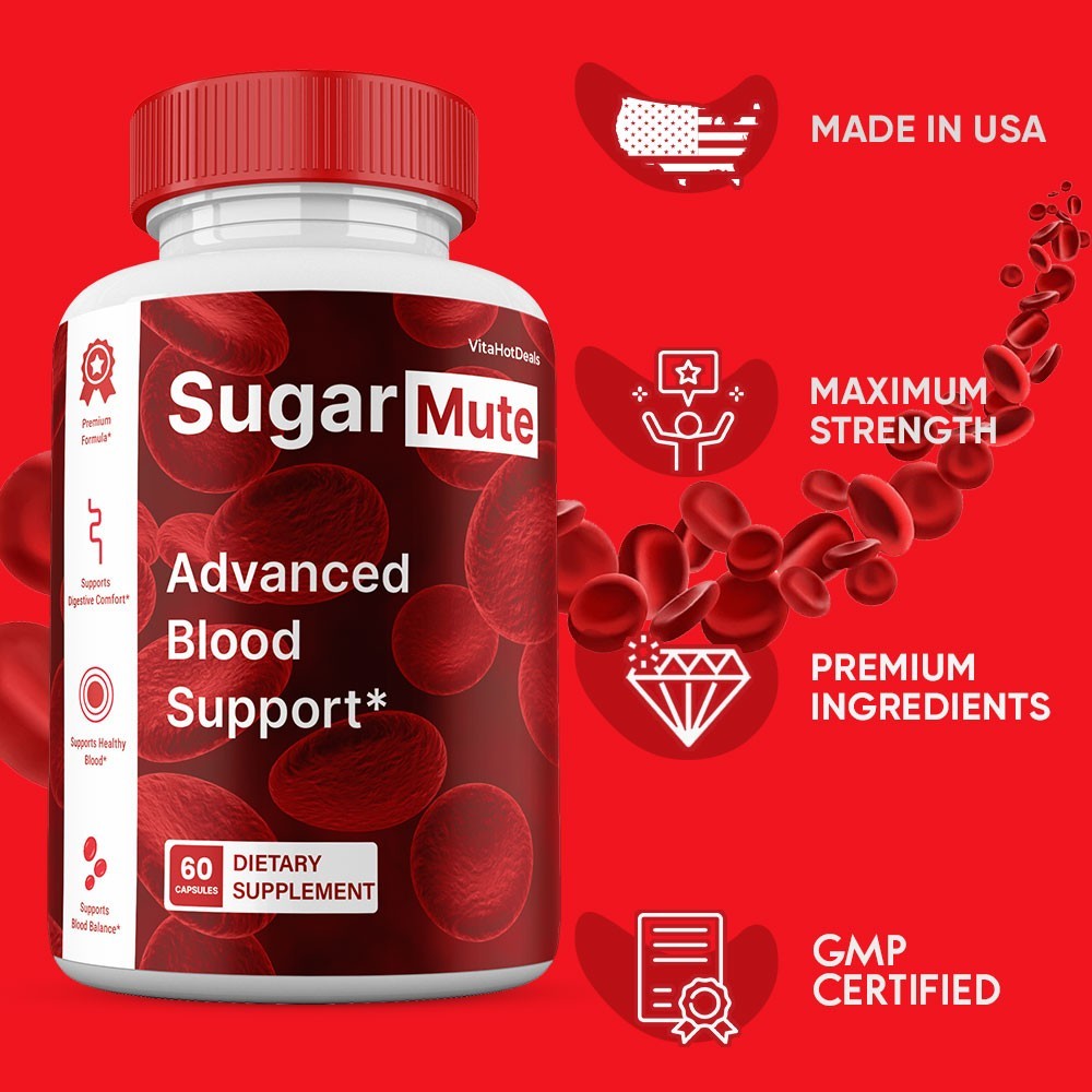 SugarMute Capsules, Max Strength, Sugar Mute Blood Support Pills (3 Pack)