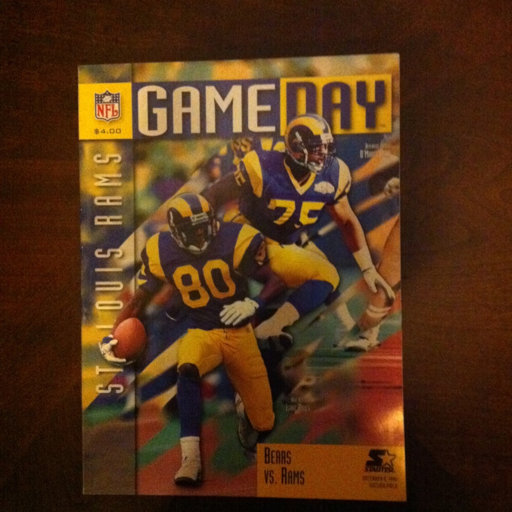 Game Day Program Chicago Bears St Louis Rams December 8 1996 Isaac Bruce Farr