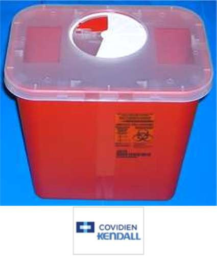 COVIDIEN KENDALL SharpSafety Sharps Container 8qt 2GL Rotating Rotor Clear Lid