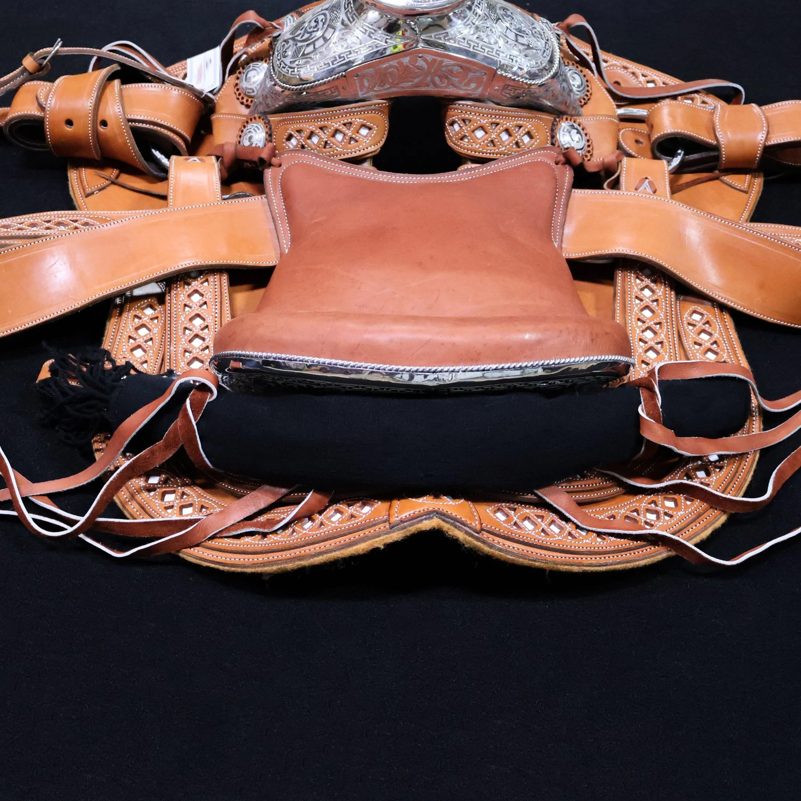 Blank Black Charro Mexican Saddle Sarape
