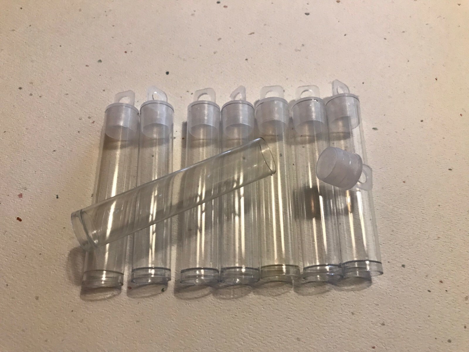 20 pieces Clear Soft Plastic Vial / Tube hang-tab cap- style