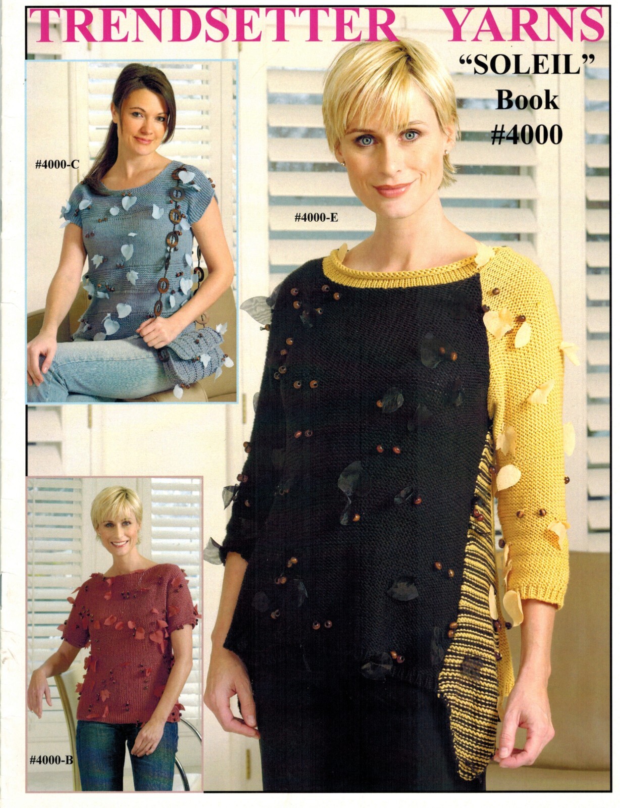 Trendsetter Yarns SOLEIL 6+ Designer Patterns Knitting Book #4000 (2009)