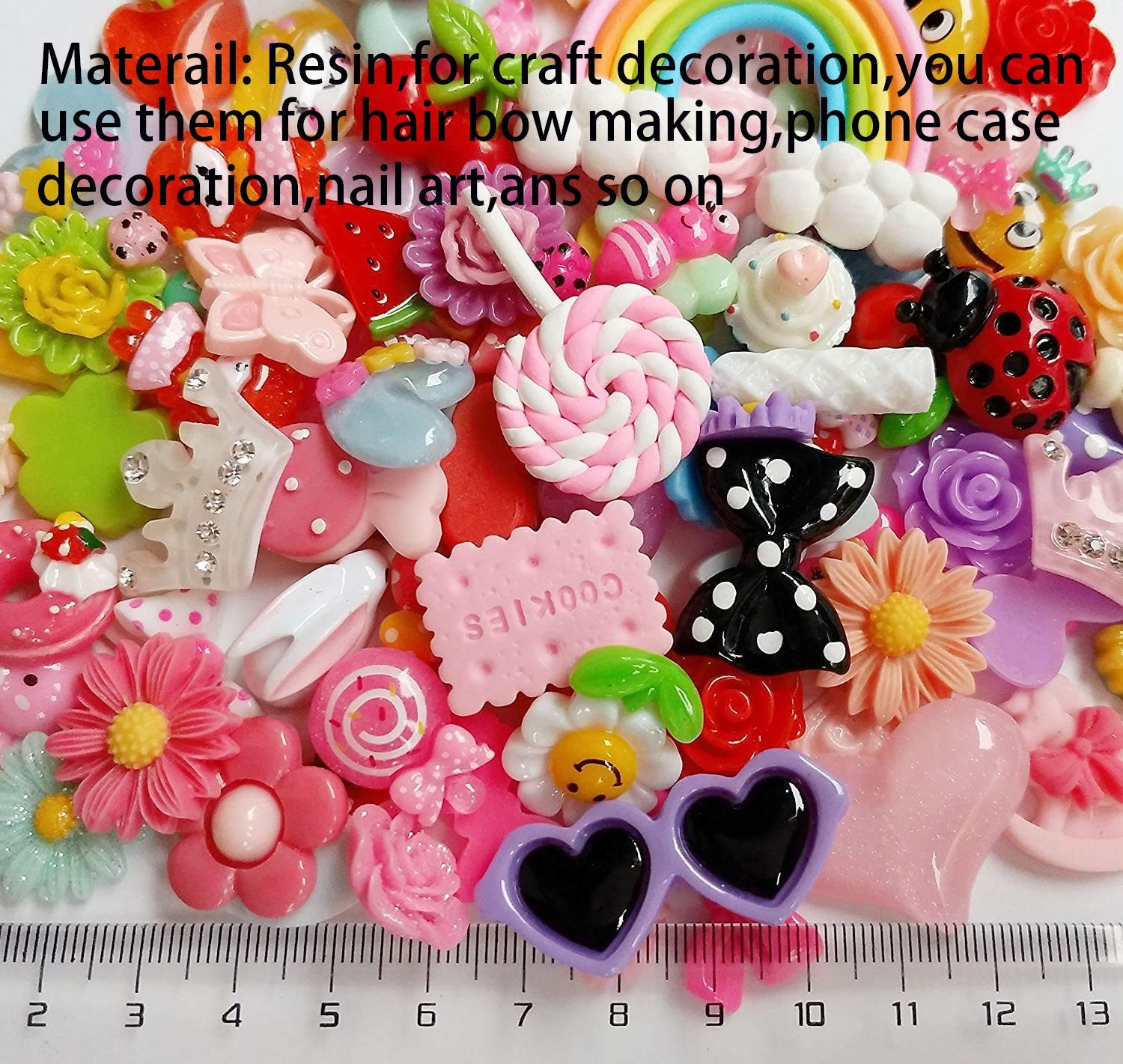 T 50pcs Lots Mix Assort Easter Diy Flatbacks Resin Flat Back Scrapbooking Slime