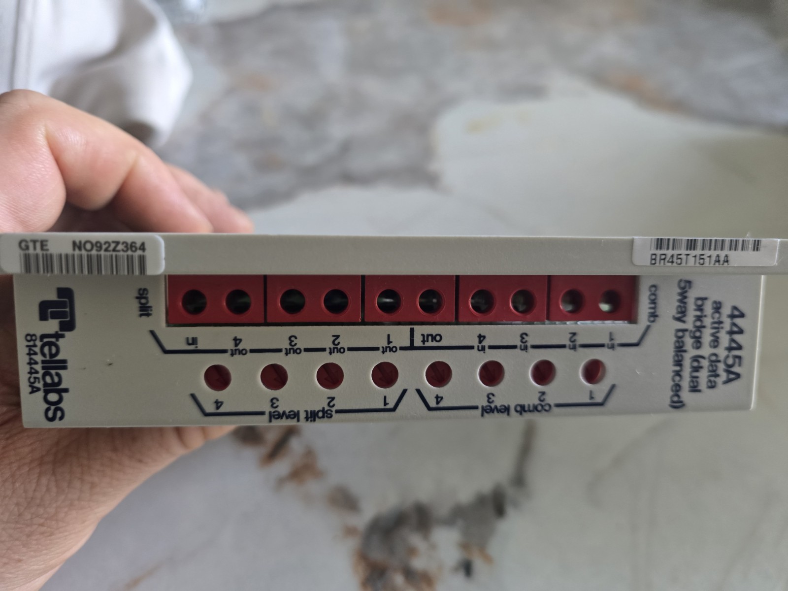Tellabs 4445A Active Data Bridge Dual 5-Way Balanced Telecom Module Card 84445A