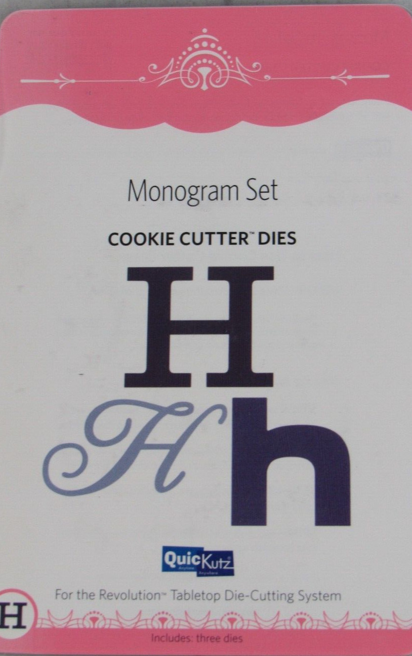 QuicKutz Monogram "H" Set, Cookie Cutter Dies, 3 dies, CC-MONOGRAM-H01