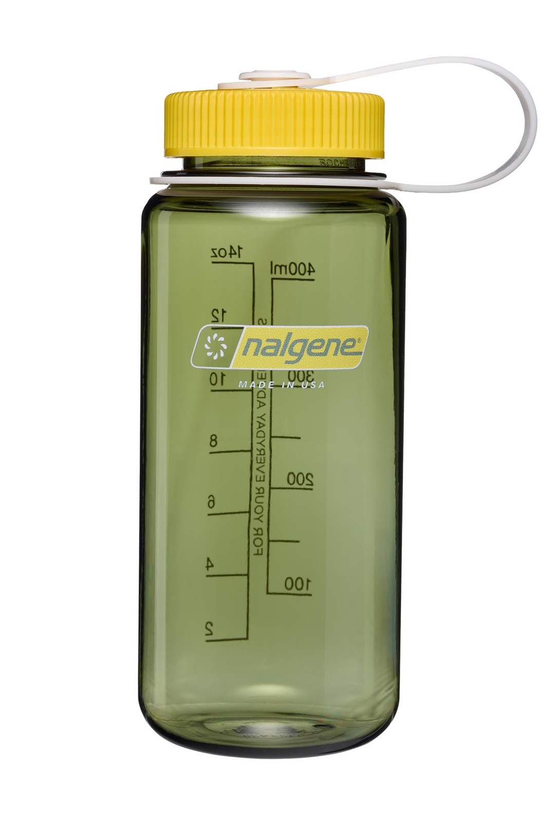 Nalgene 16oz Wide Mouth Water Bottle BPA-Free USA Made, Oil Green + Freesia