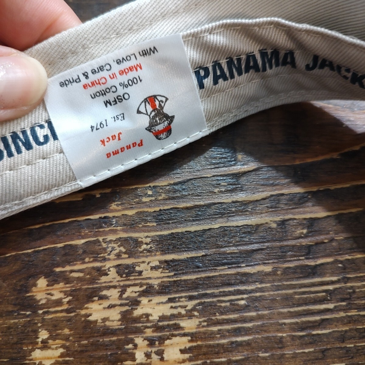 PANAMA JACK Visor Beige Golf Tennis Adjustable Hook & Loop Strap