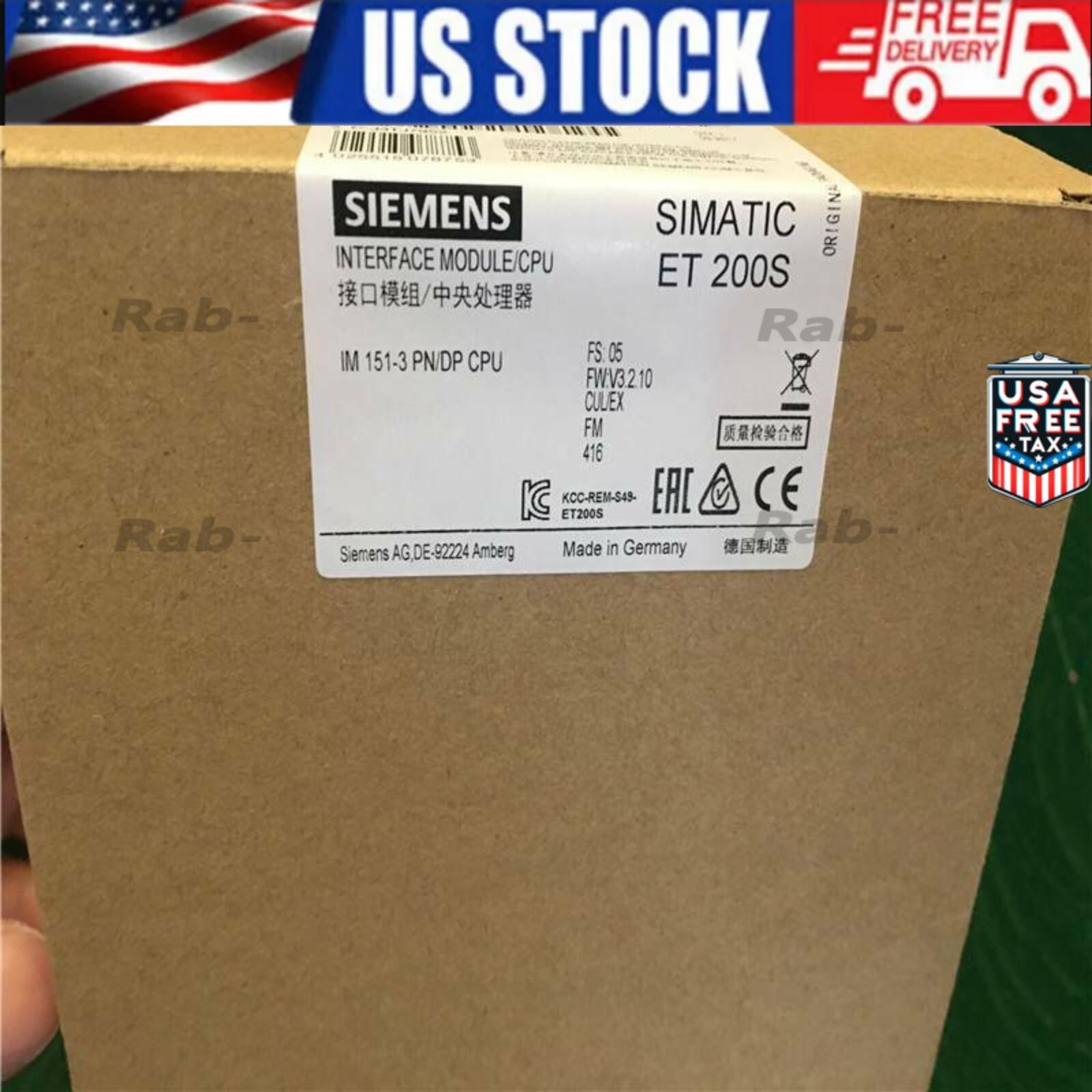 New Siemens 6ES7151-8FB01-0AB0 6ES71518FB010AB0 DP IM151-8F PN/DP CPU f ET200S