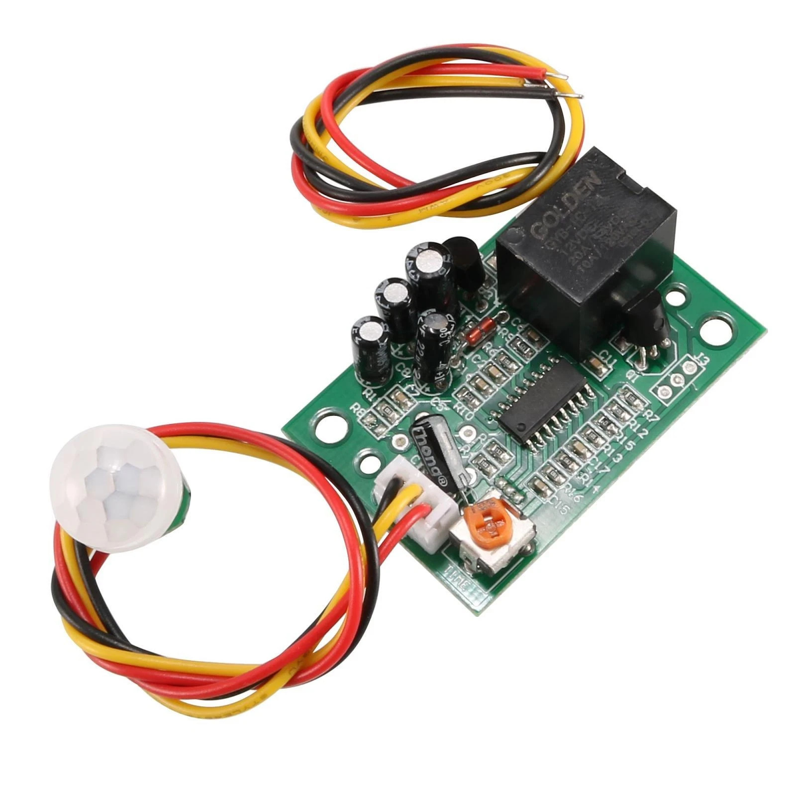 PIR IR Pyroelectric Motion Sensor Module DC 12V Adjustable Sensitivity Delay a7