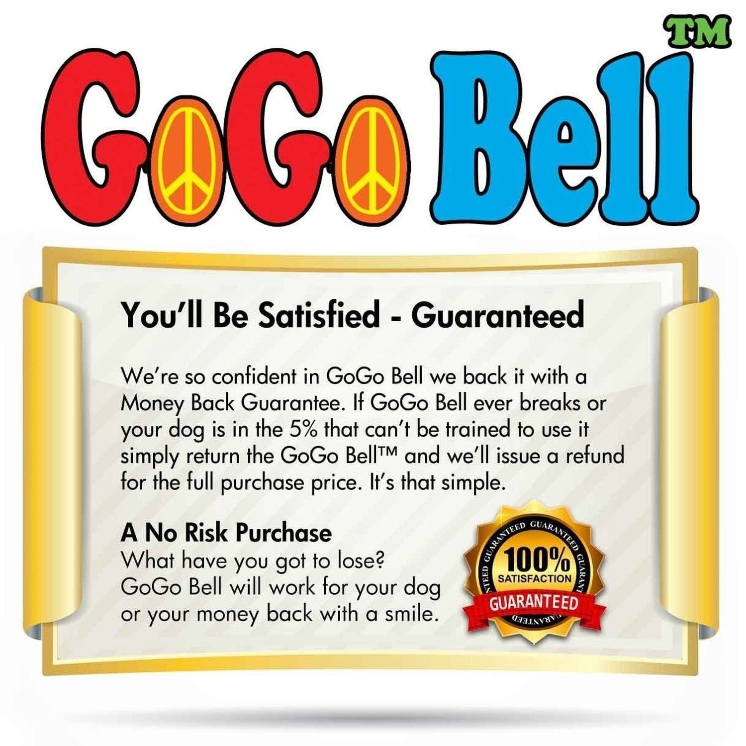GoGo Bell Dog Doorbell for Housebreaking/Housetraining Door Bell/Potty White