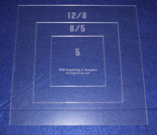 Common Size Pillow/Fabric Acrylic Templates - 3 Piece Square Set -Sew/Quilt 1/8"