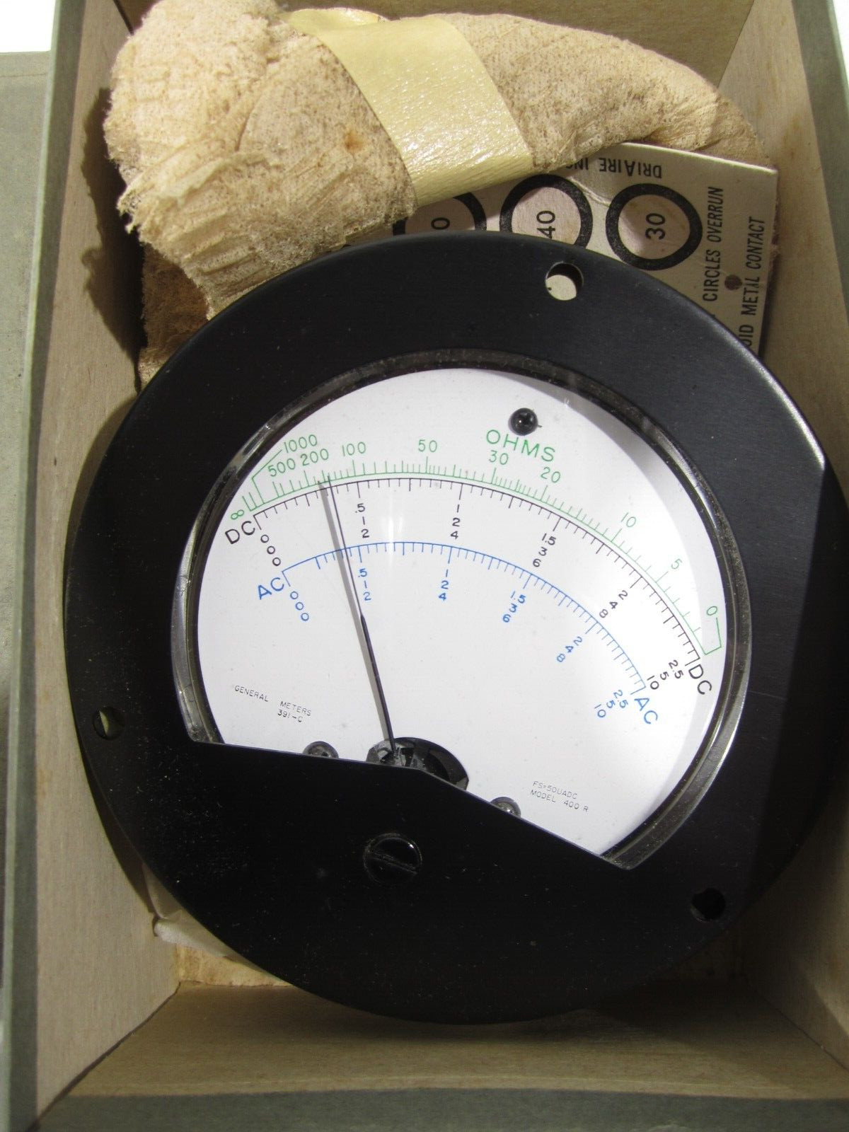 Old Stock DC - AC General Meters 391-C Model 400R Panel Meter Gauge HAM Radio
