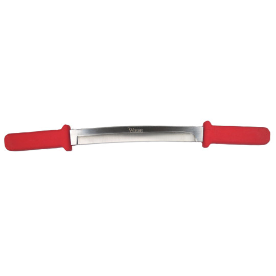 WIEBE ELITE DOUBLE EDGED FLESHING KNIFE TWO HANDLED SOFT GRIP WIEBE TRAPPING