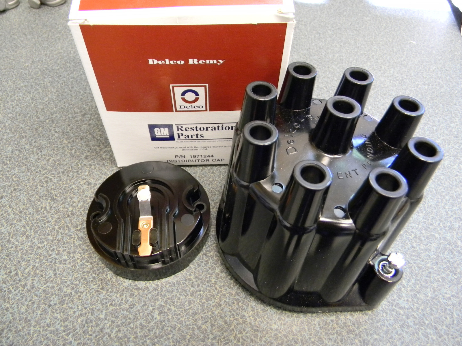 1958-1974 GM DISTRIBUTOR CAP & EXTENDED TIP ROTOR V8 DELCO NEW BLACK