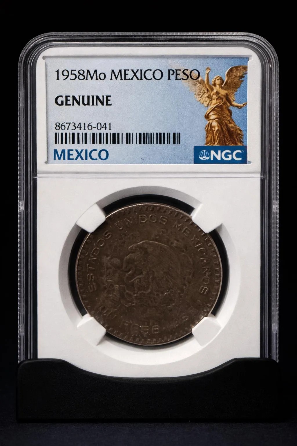 1958 Mo Mexico Peso NGC Genuine Silver Coin Historical Mexican Coin