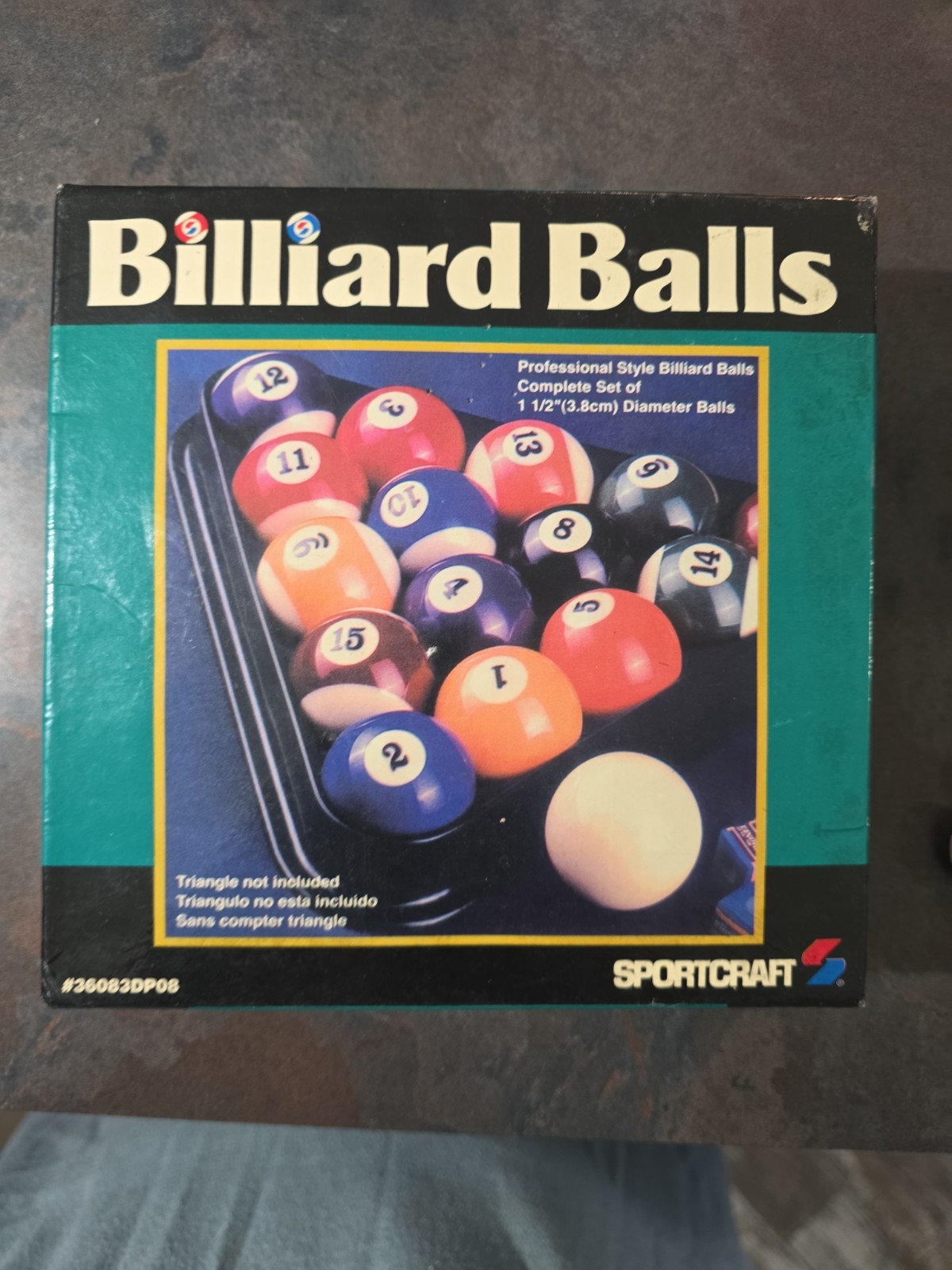 Pool Balls Billiard Balls Sportcraft Professional Complete Set 1 1/2" minies