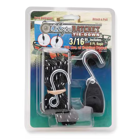 Rope Ratchet 10050 Rope Ratchet, Hook, 8 Ft.L, Polyester