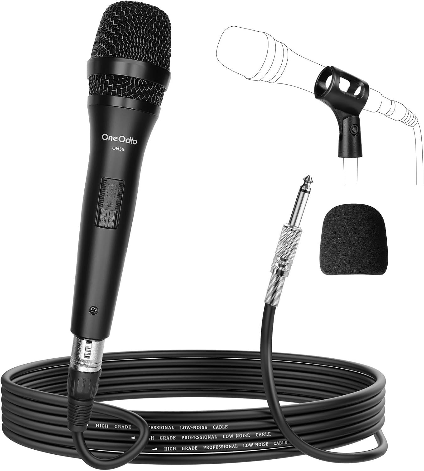 OneOdio ON55 Wired Microphone for Singing With Mic Clips Condenser Dynamic Mic