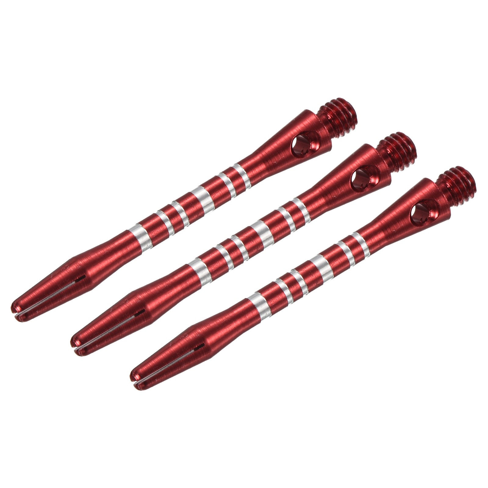 45mm Dart Shafts, 2BA Thread Aluminum Dart Stems - 3 Pack (Silver Tone, Red)