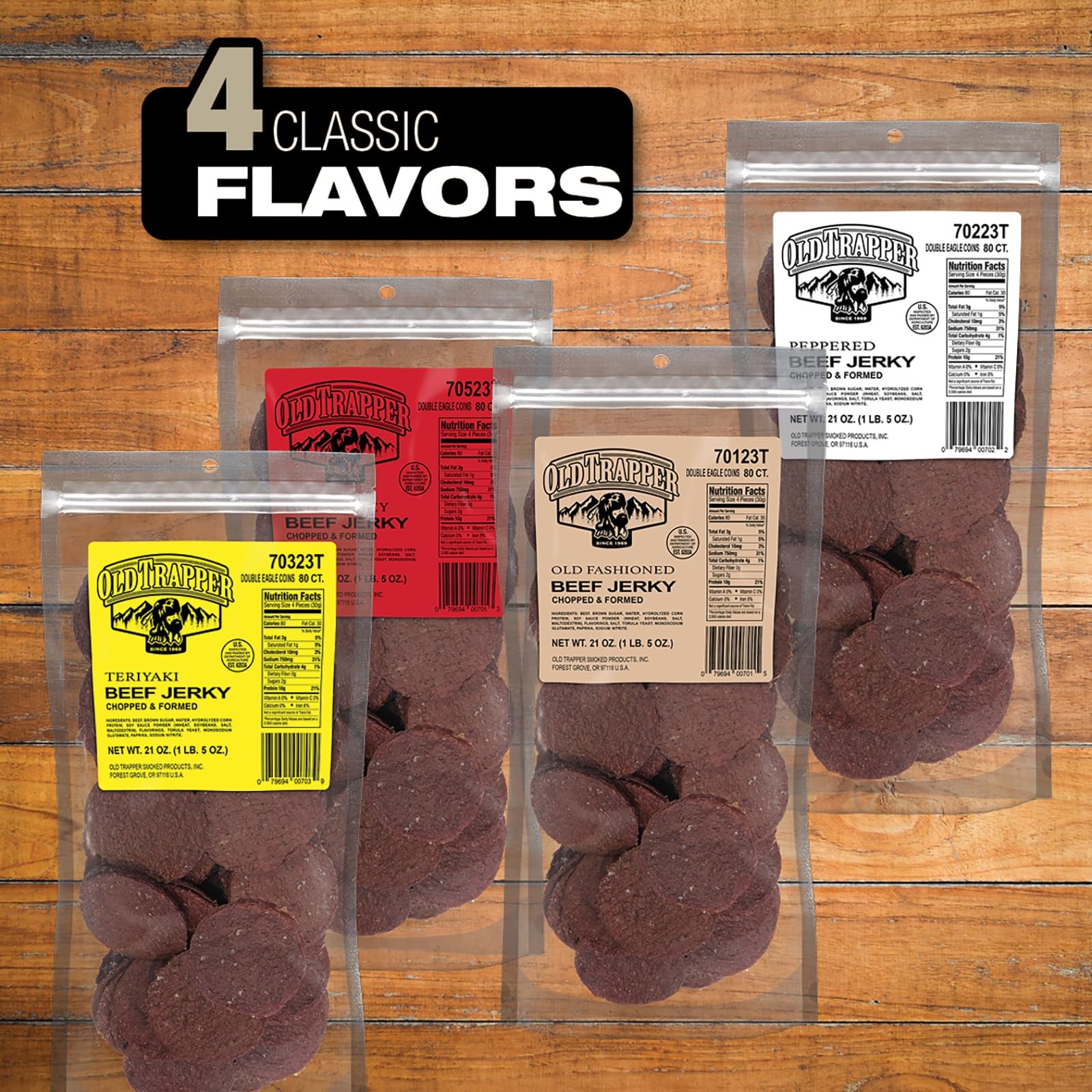 Double Eagle Beef Jerky, Old-Fashioned Flavor, 21 Ounce Package, Delicious Je...