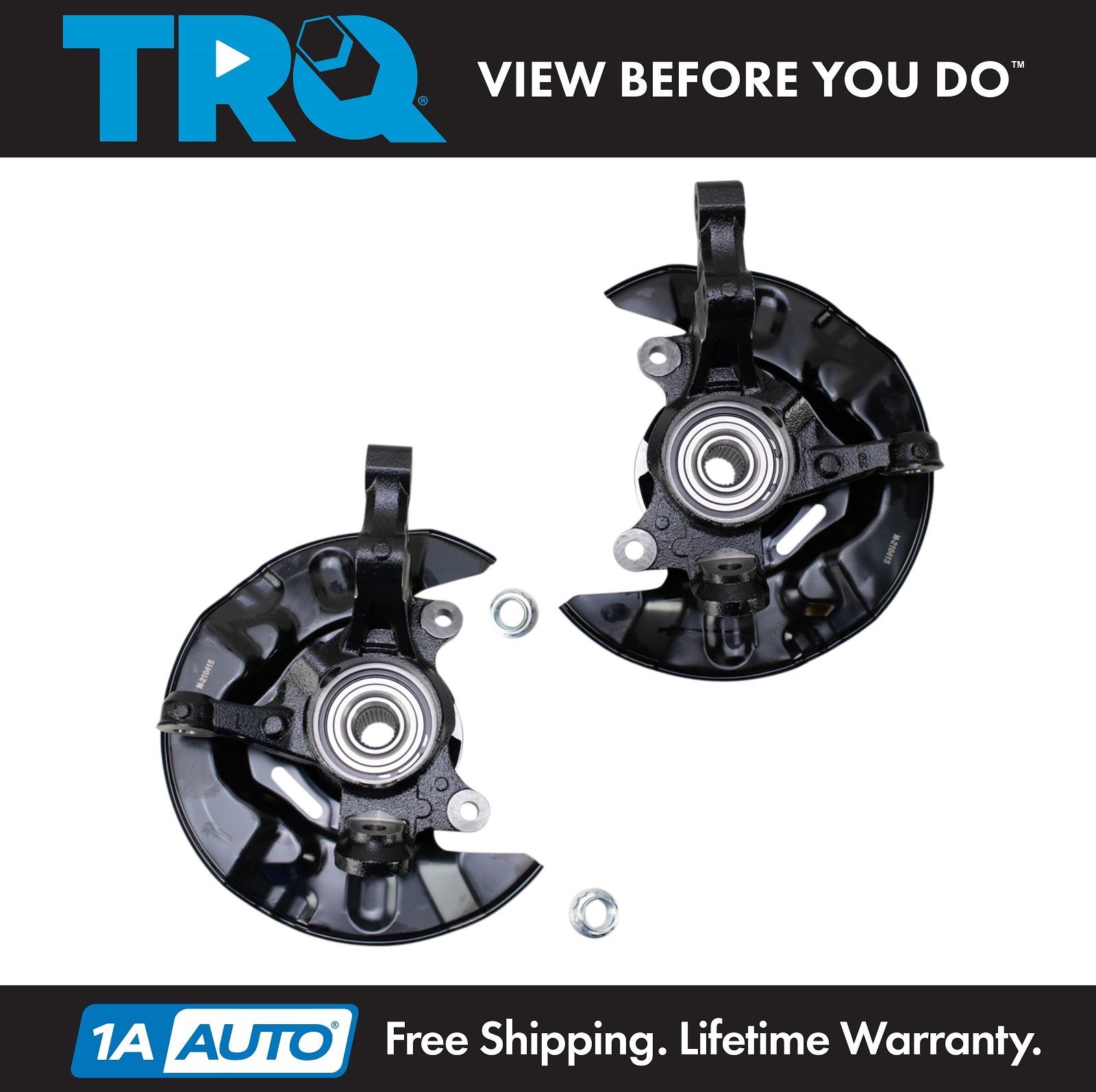 TRQ Front Wheel Bearing & Hub Assembly with Knuckle Pair for Toyota Matrix FWD