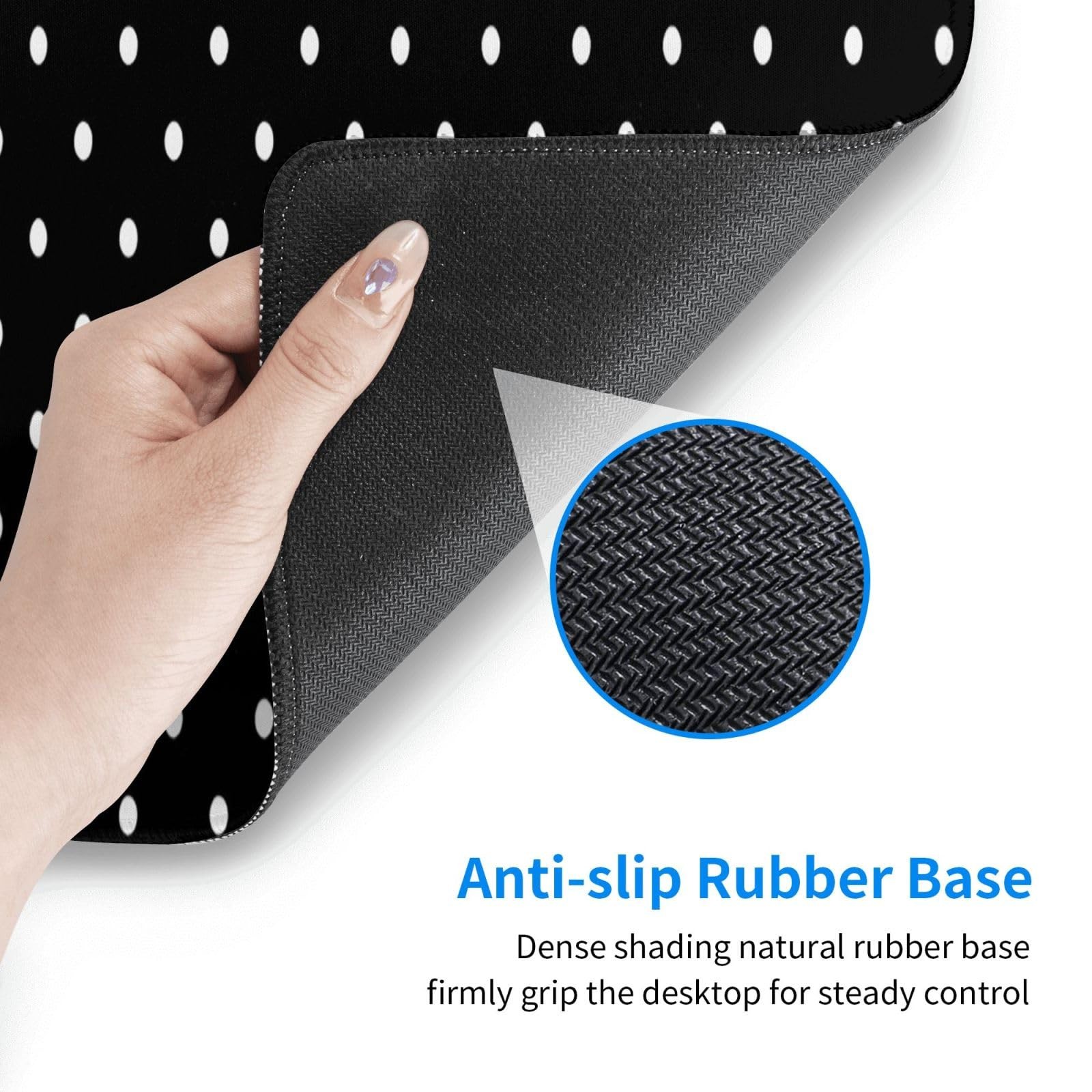 Polka Dots Mouse Pad, XL Extended Large Mouse Pads Gaming Mousepad Big Desk M...