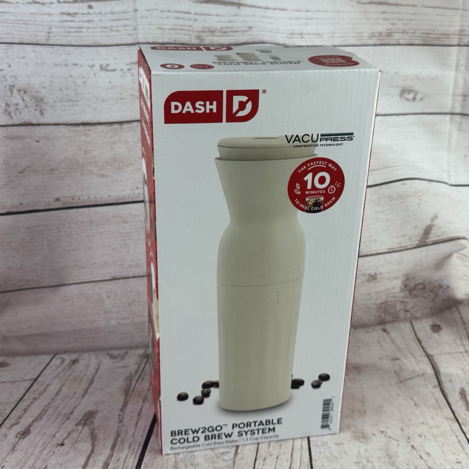 Dash Brew2Go Portable Cold Brew Coffee Maker Rechargeable Cream DCBM10S