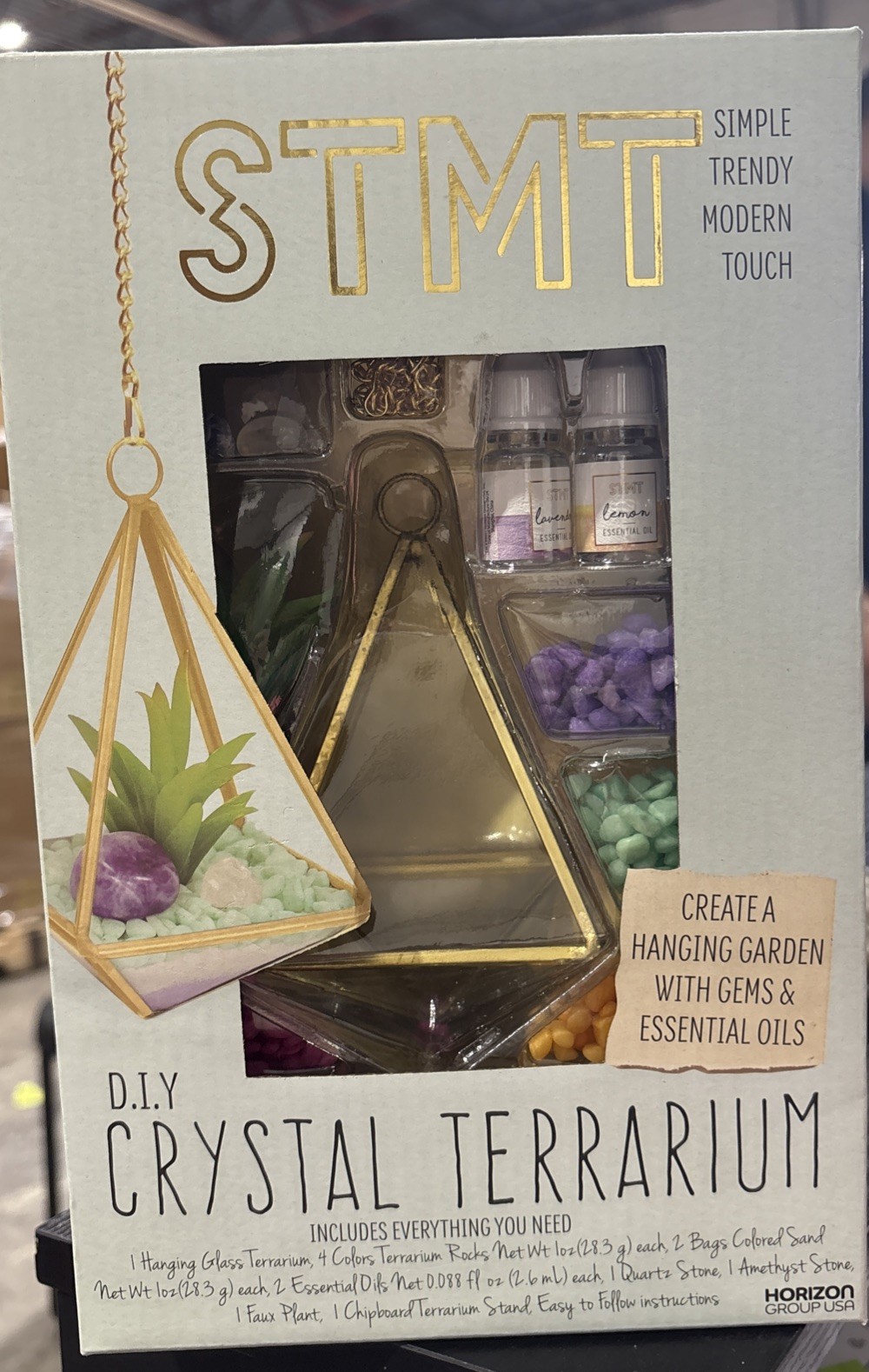 STMT DIY CRYSTAL TERRARIUM  Hanging Garden With gems And Essential Oils
