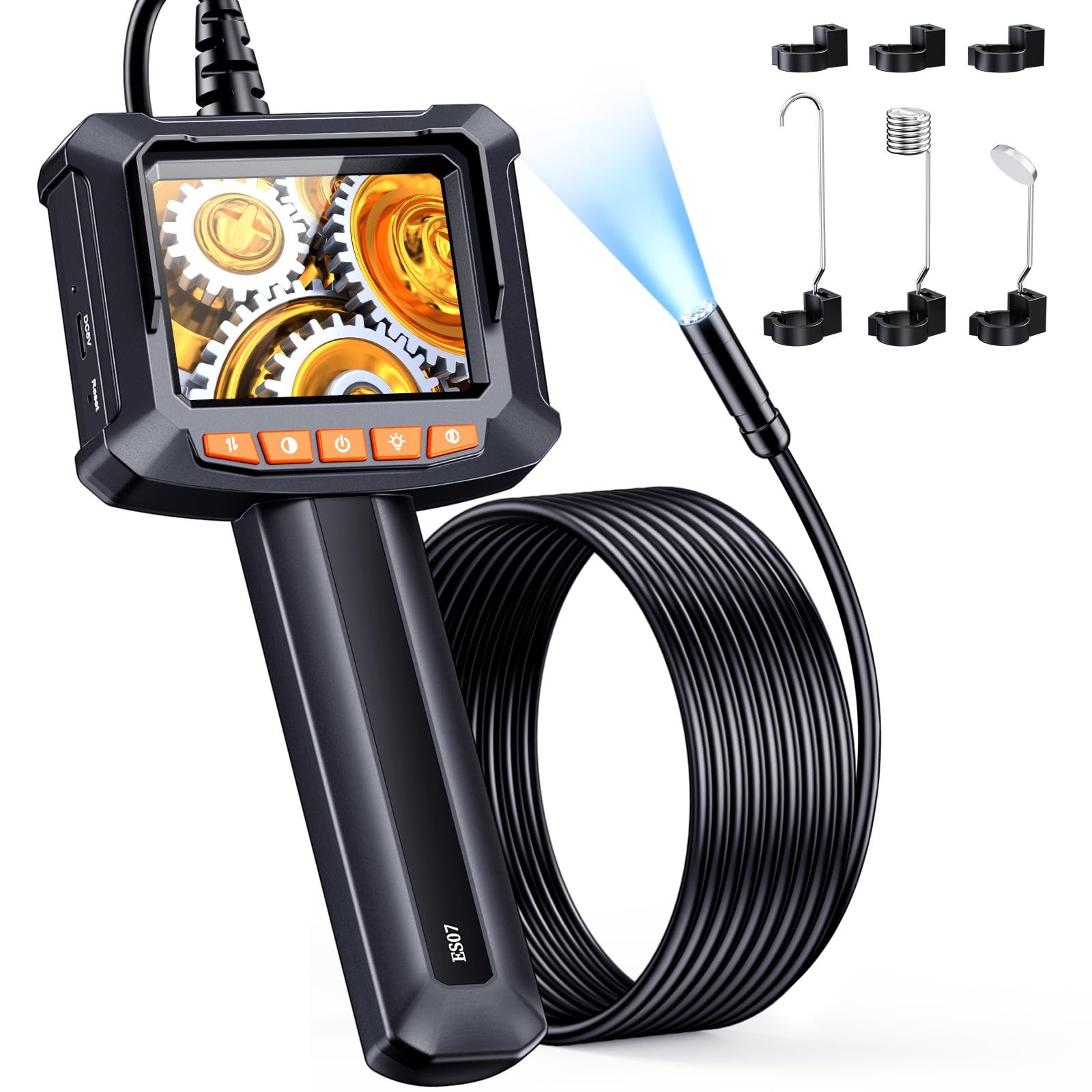FFXET Endoscope with Light, 2.8" IPS 1080P HD Handheld Borescope, 8 Adjustabl...