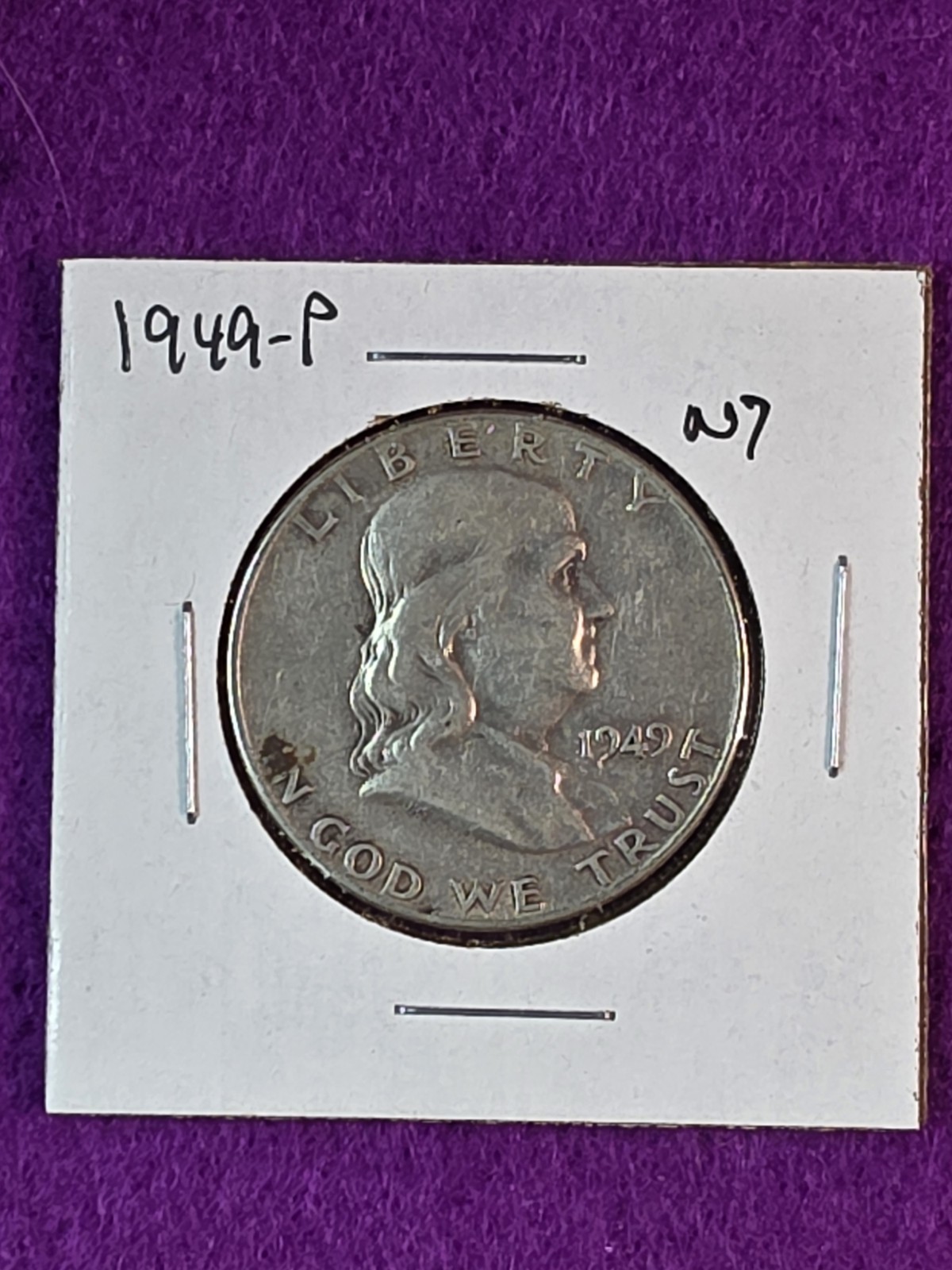 1949 P Franklin Half Dollar 50c U.S. Coin 90% Silver