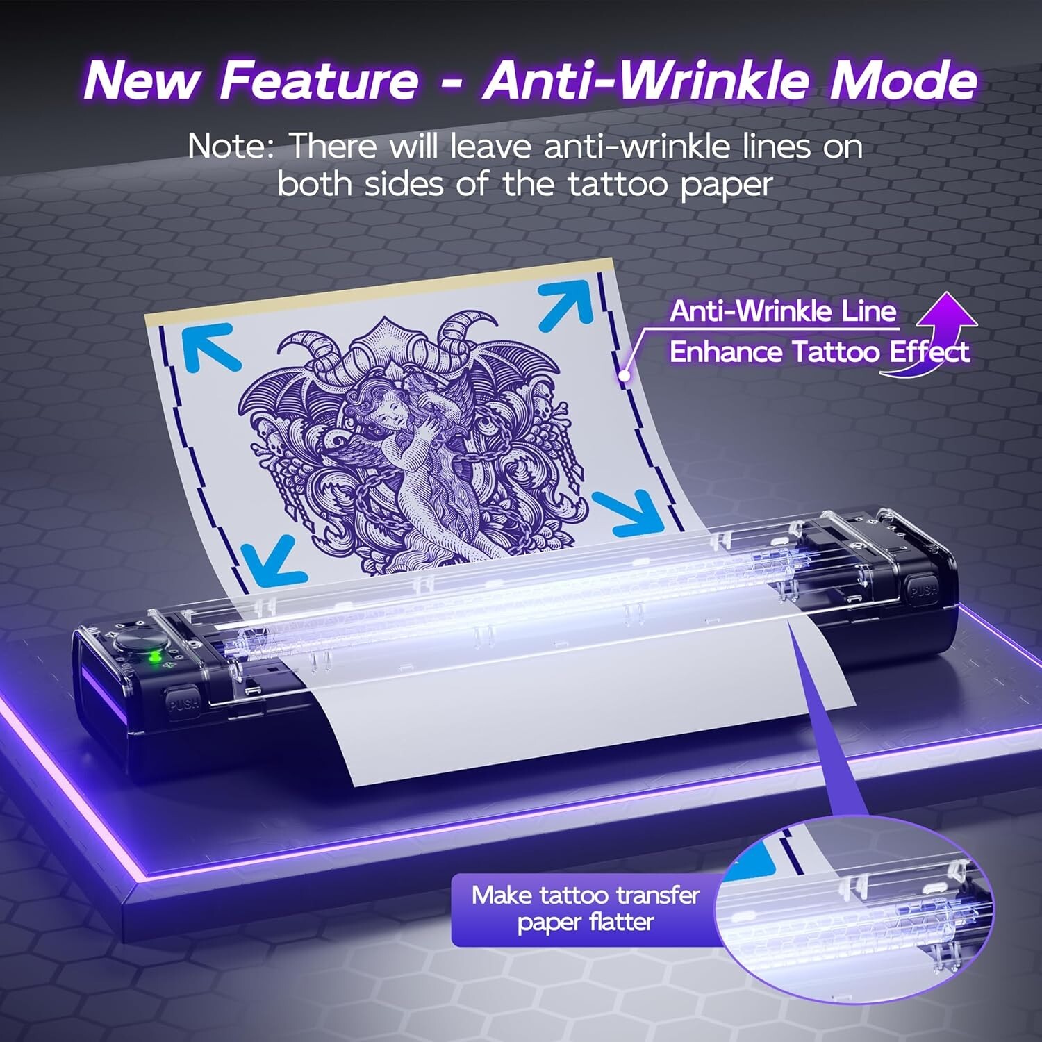 Phomemo Upgraded A886 TP86 Tattoo Stencil Printer for Beginners Black with paper