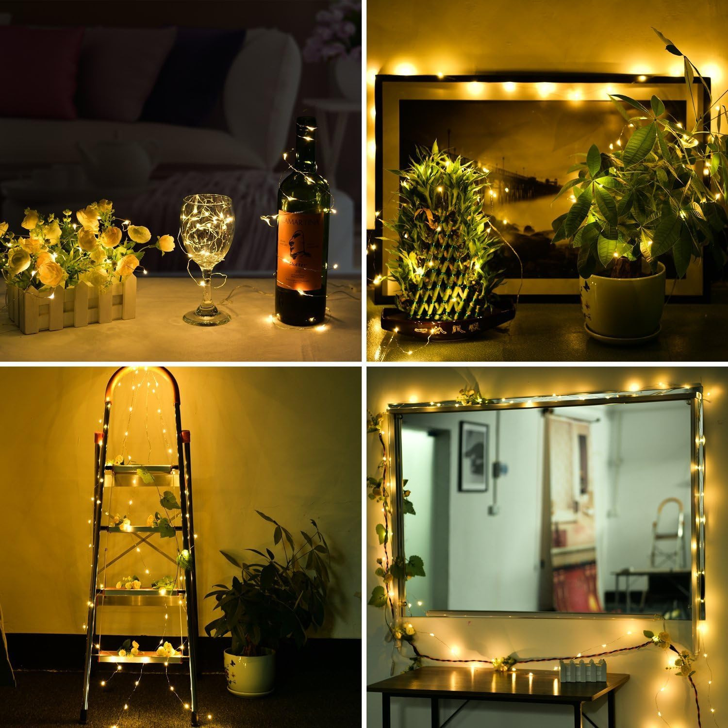16.5Ft 50 LED Fairy Lights Battery Operated String Lights for Party Home Wedd...