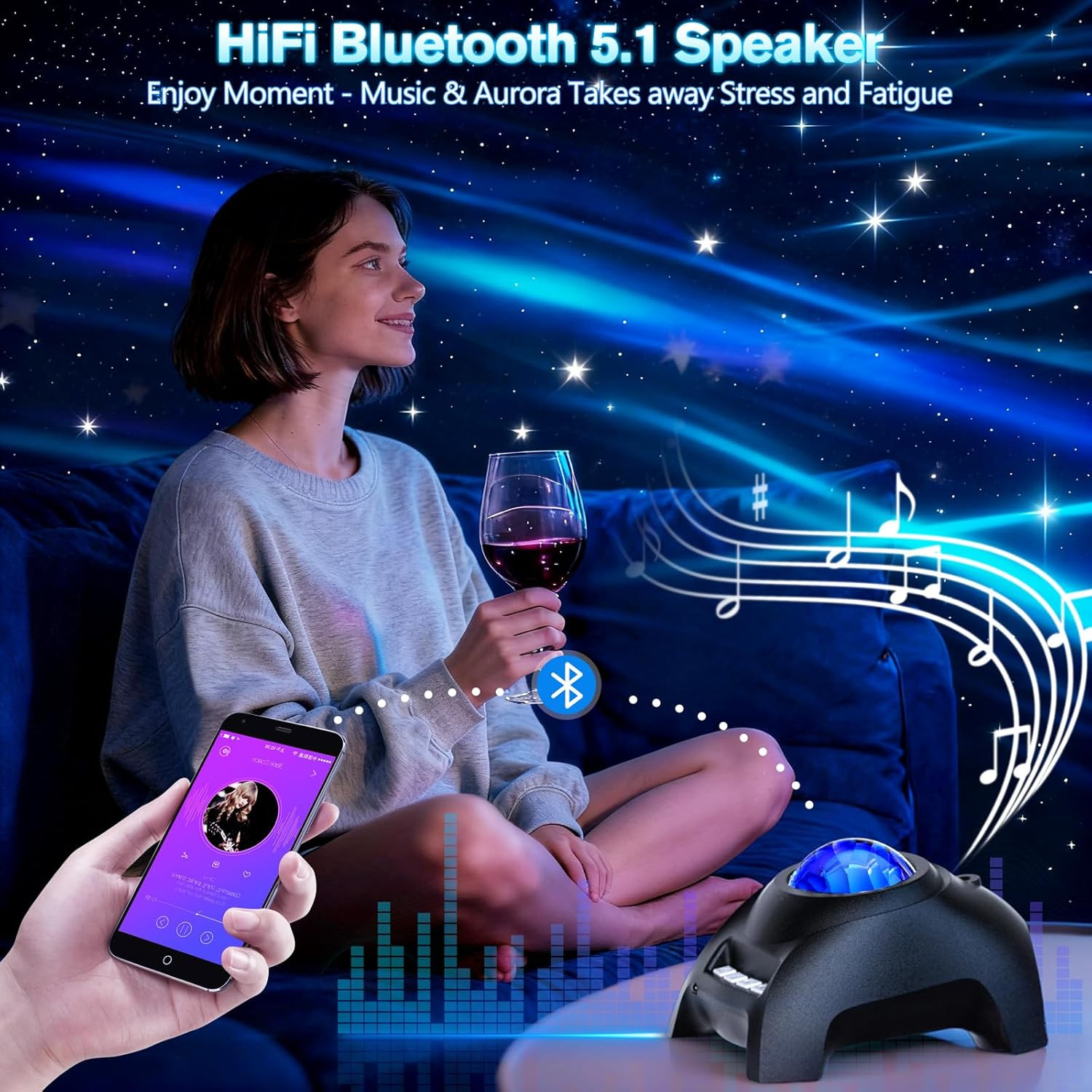 Northern Galaxy Light Aurora Projector, Star Projector with 33 Light Effects, St