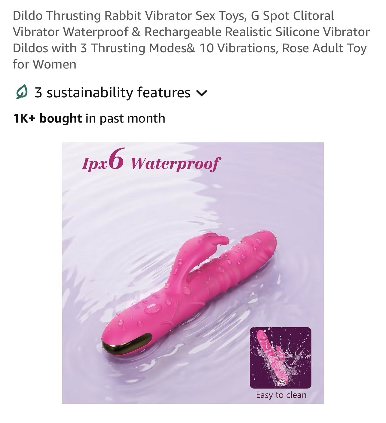 Pink Thrusting Rabbit Dildo