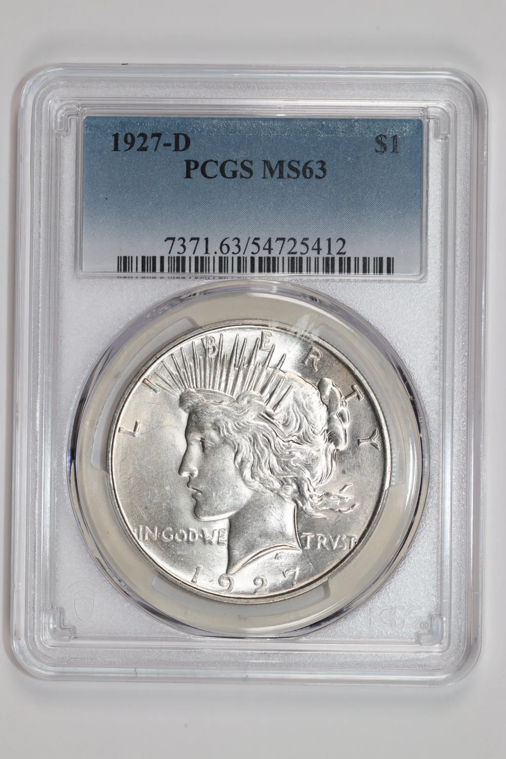 1927-D PEACE DOLLAR PCGS MS63