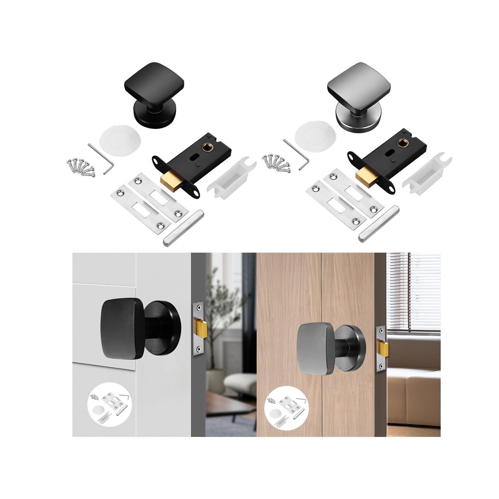 Invisible Door Lock, Interior Door Knob, Room Lock, Modern Decorative Hidden