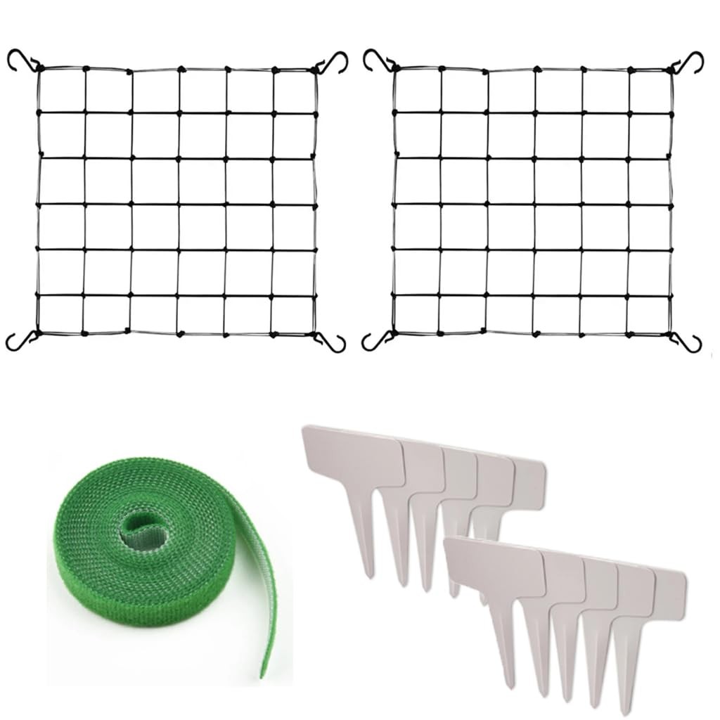 2 Pack Scrog net 4x4 FT Trellis Net for Grow Tent 36 Cell 4'x4', Black