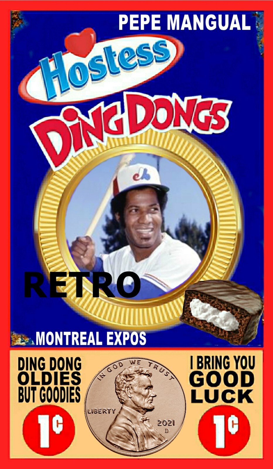 PEPE MANGUAL VINTAGE STYLE ADS ONE CENT DING DONGS ART CARD